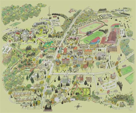 Exploring Hamilton College Campus Map World Map Colored Continents