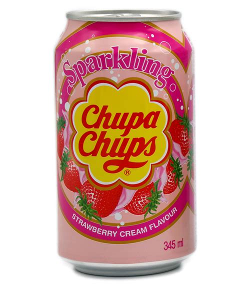 Sparkling Chupa Chups Soda 345ml Strawberry Cream Flavour In £1 To £5
