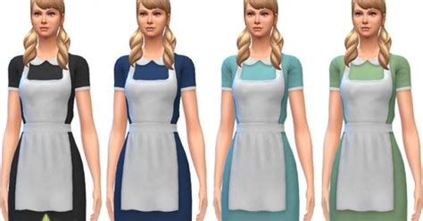 Waitress And Maid Dress With Apron At Around The Sims 4 Via Sims 4