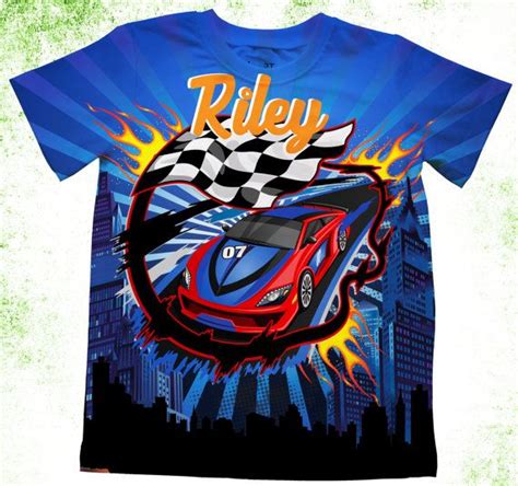 Personalized Hot Wheels Inspired T Shirt Boys Birthday Race Car T