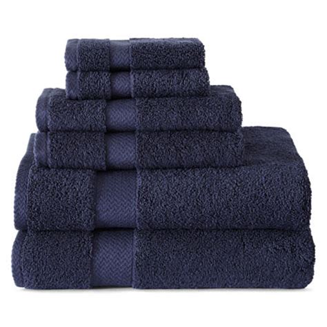 Ordering towels with a classic monogram will add a personal touch to your bathroom. JCPENNEY HOME SOLID BATH TOWELS