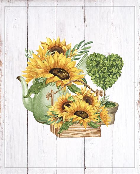 Free Printable Farmhouse Sunflower Vignettes The Cottage Market Free