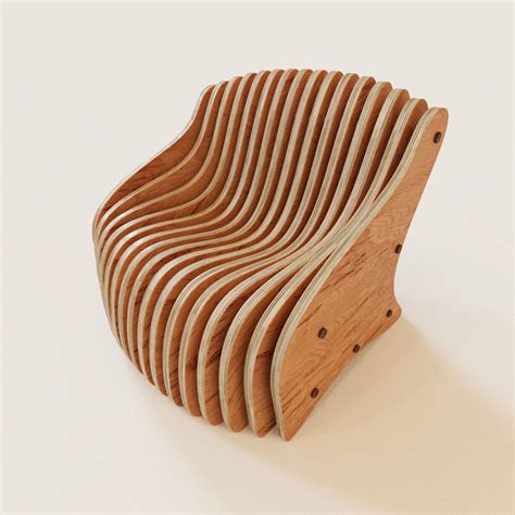 Parametric Armchair 3d Model With Dxf Cnc 3d Model Cgtrader