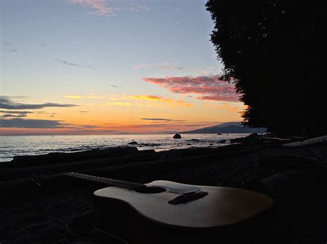 Wallpaper Sunset Sea Shore Reflection Sky Guitar Beach Sunrise