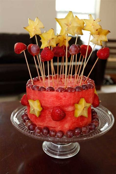 2 cups sifted cake flour. patriotic watermelon (should add blueberries) | Watermelon cake, Edible food, Christmas food