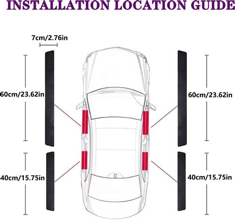 4pc For Fordescape Car Door Sill Protector Reflective Carbon Fiber