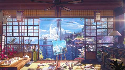City Sea Anime Scenery Digital Art 4k 61300 Wallpaper