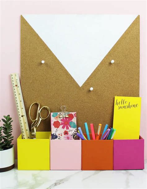 5 Minute Colorful Diy Desk Organizer • A Subtle Revelry