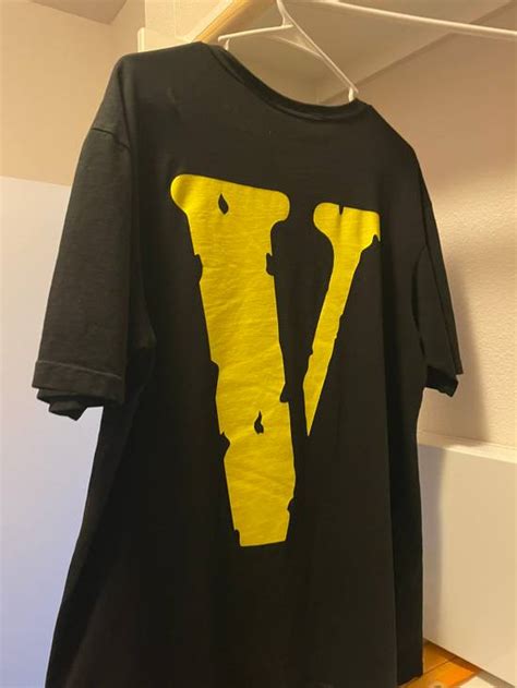 Vlone Vlone ‘friends Black Yellow Cotton Short Sleeve Shirt Grailed