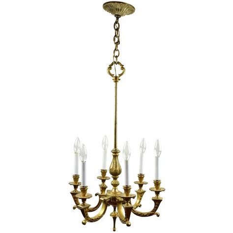 Six Arm Cast Brass Chandelier For Sale At 1stdibs