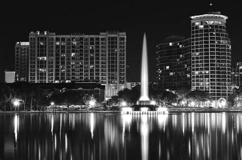 Orlando Black And White Night Photograph By Frozen In Time Fine Art