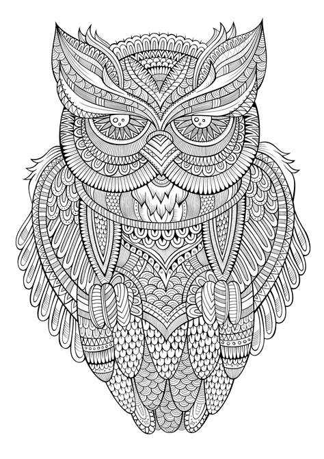 Abstract Owl Coloring Pages Hard Coloring Pages Color