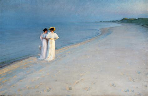 Summer Evening On The Skagen Southern Beach With Anna Ancher And Marie