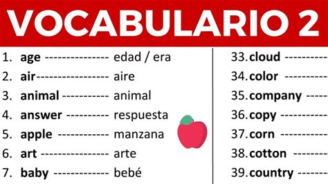 Our spanish english dictionary provides hand picked translations by our spanish speaking native professional translators. Vocabulario en inglés con pronunciación lección 2 de 8 ...