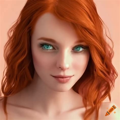 Woman With Pale Green Eyes And Red Hair On Craiyon