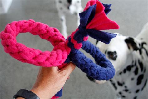 Diy Woven Fleece Double Loop And Stick Dog Tug Toy Dalmatian Diy