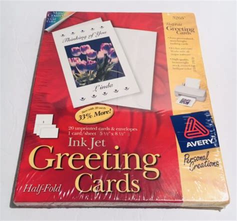 Avery 3265 Ink Jet Half Fold Matte Greeting Cards And Envelopes 20box