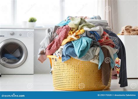 Overflowing Laundry Hamper In Teenagers Room Stock Illustration