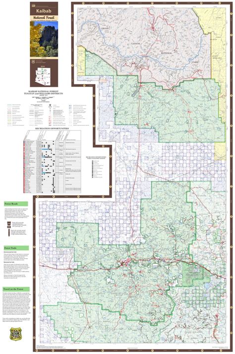 Kaibab National Forest Visitor Map Tusayan And Williams Ranger