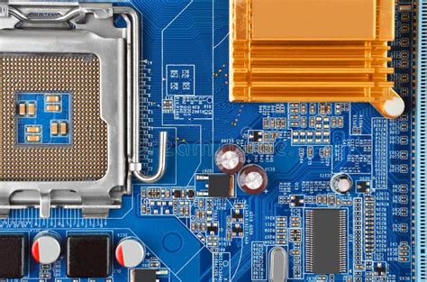 Blue Computer Motherboard Stock Image Image Of Battery 103617559