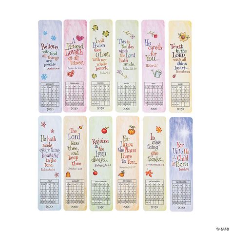 2020 Religious Monthly Calendar Bookmarks Discontinued