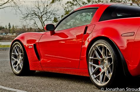 Red Corvette Z06 On Hre P40sc Conical In Brush Tinted 6speedonline