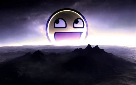 Awesome Face Digital Art Smiley Nature Wallpaper Resolution1680x1050