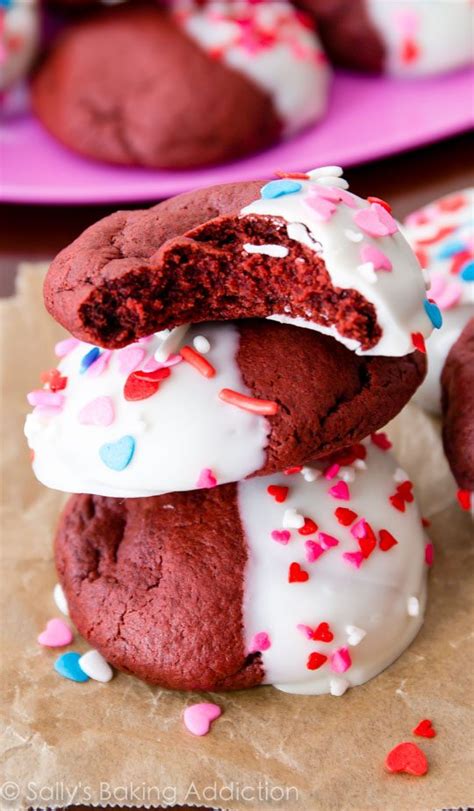 White Chocolate Dipped Red Velvet Cookies Sallys Baking Addiction