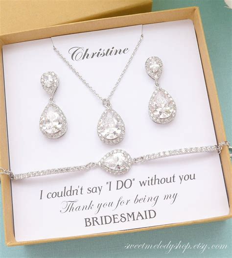 Bridesmaid Jewelry Set Bridesmaid Earrings Bridesmaid Etsy Wedding