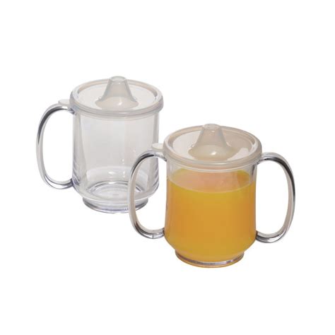 Get 8 Oz Clear Tritan Plastic Adult Sippy Mug 3 34l X 2 34w X