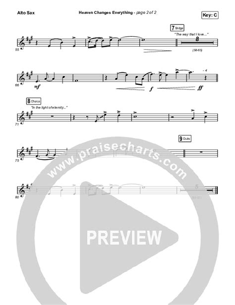 Heaven Changes Everything Alto Sax Sheet Music PDF Big Daddy Weave PraiseCharts