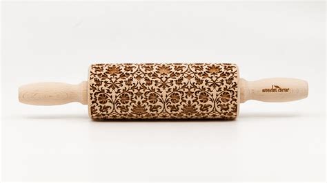 No R147 Victorian Style Pattern Rolling Pin Engraved Rolling Pin T