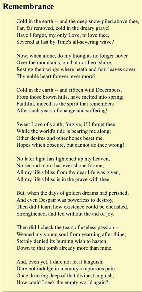 Emily Bronte Poems About Love