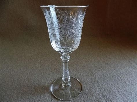 heisey glass orchid pattern water goblet stem 5025 etch 507 set of 6 heisey glass