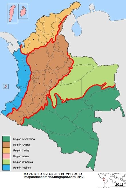 Mapa De Colombia Con Sus 5 Regiones Imagui