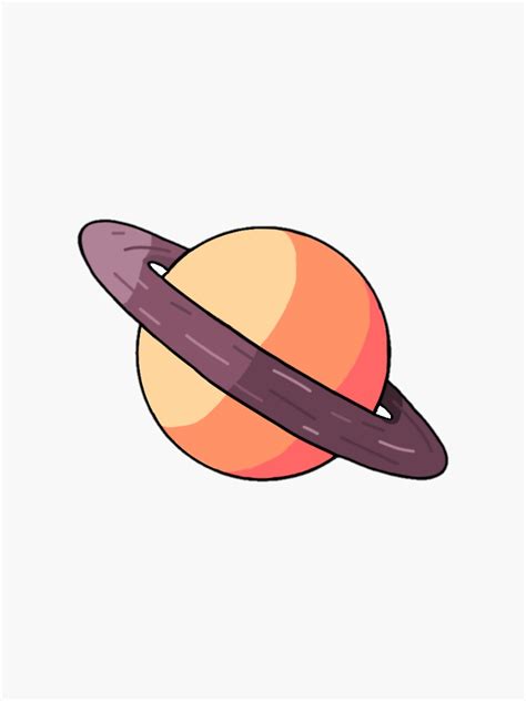 Saturn Cartoon Planet Sticker By Artbybellax Redbubble