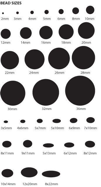 Image Detail For Bead Size Chart Bead Size Chart Jewelry Supplies