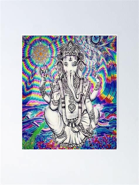Trippy Ganesh Poster By Kittititti Redbubble