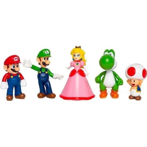 Coffret Figurines Mario Et Ses Amis Jakks Super Mario Mario Luigi