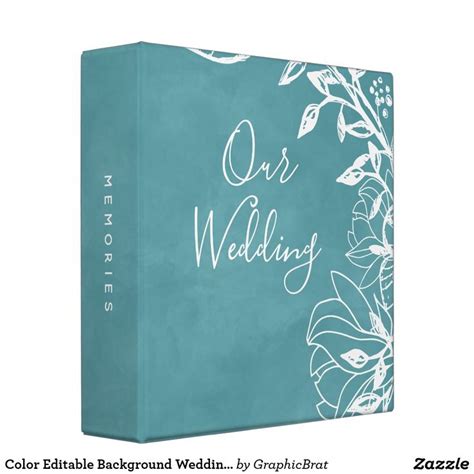 Color Editable Background Wedding Photo Album 3 Ring Binder Zazzle Wedding Photo Albums