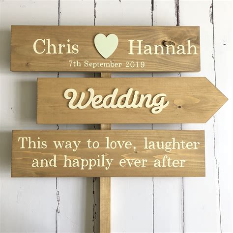 Personalised Wedding Sign Post Personalized Wedding Sign