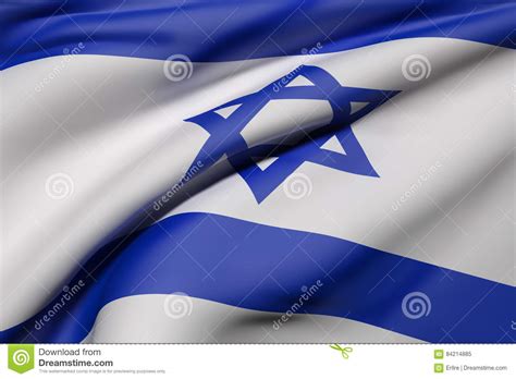 It depicts a blue star of david on a white background, between two horizontal blue stripes. Israel Flag-het golven stock illustratie. Illustratie ...