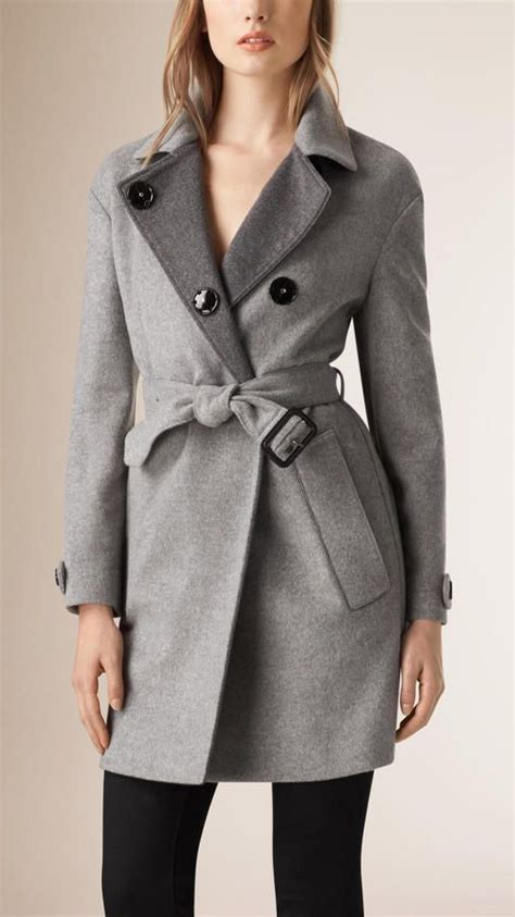 Available in three colours, this is an. Lambskin Trim Wool Cashmere Wrap Coat | Wool trench coat ...