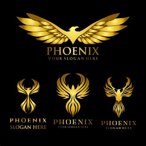 Premium Vector Set Of Gold Eagle Phoenix Logo Design Template Logo