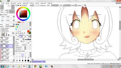 Tutorial How To Color Anime Girls Skin Paint Tool Sai