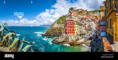 Panoramic View Of Riomaggiore One Of The Five Famous Fisherman