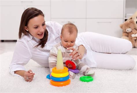 Playing With Mom Baby Girl At Home Stock Image Image Of Cute Life