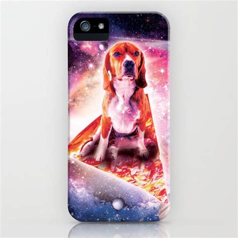 Buy Outer Space Galaxy Dog Riding Pizza Iphone Case By Randomgalaxy