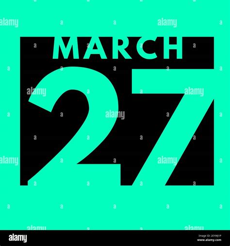 March 27 Flat Modern Daily Calendar Icon Date Day Month Calendar