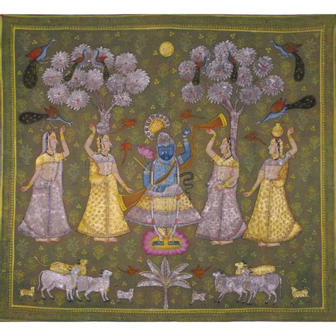 Painted Pichwai From Nathdwara Rajasthan Pichwai Paintings Folk Art